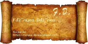 Fényes Dénes névjegykártya