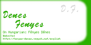 denes fenyes business card