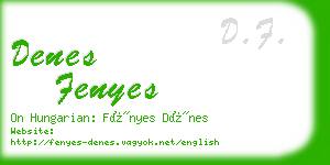 denes fenyes business card